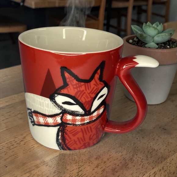 Starbucks Other - Starbucks Holiday Red Fox Coffee Mug Cup Handle Tail